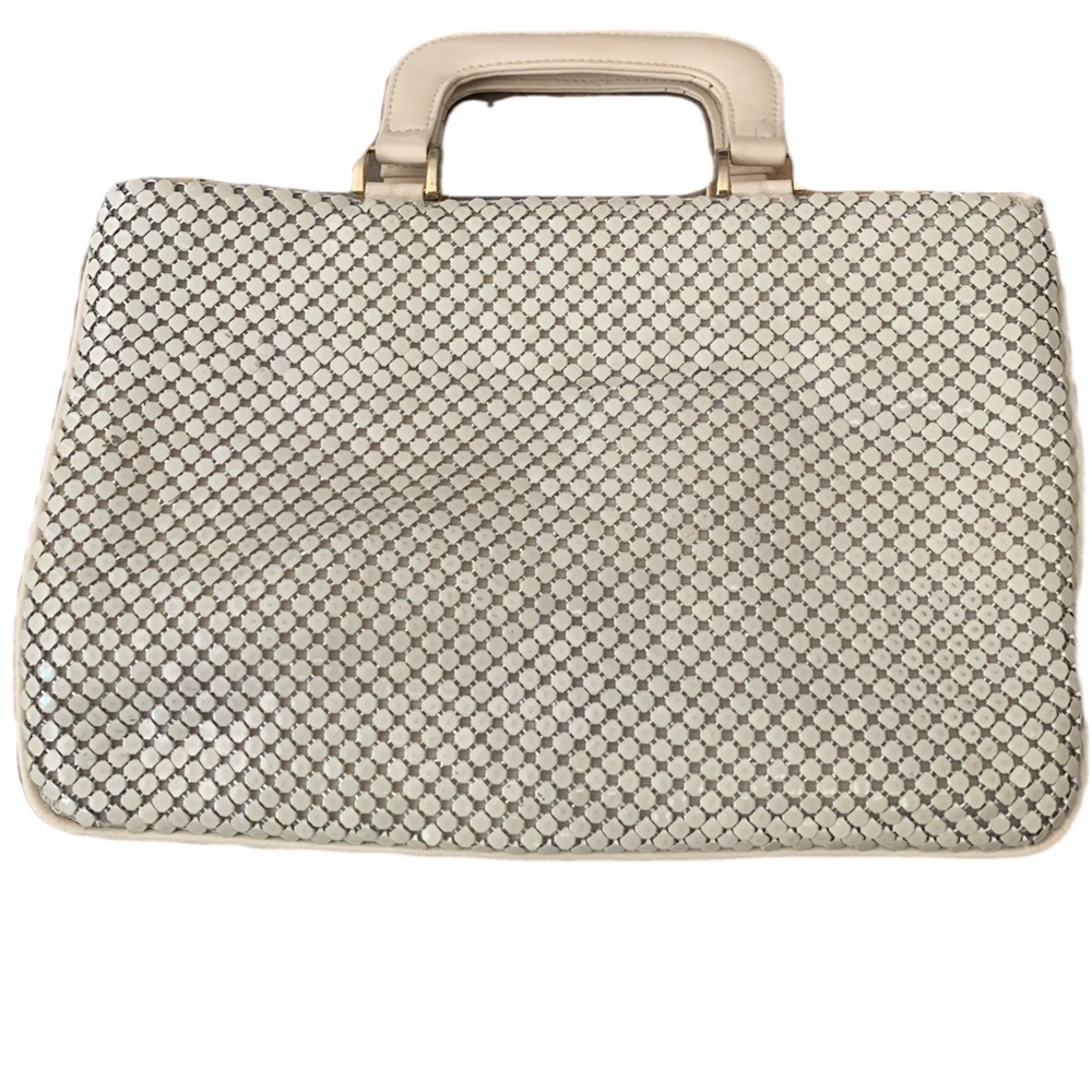 Vintage 50s/60s/70s Whiting & Davis White Hexagonal Mesh Metal Handbag